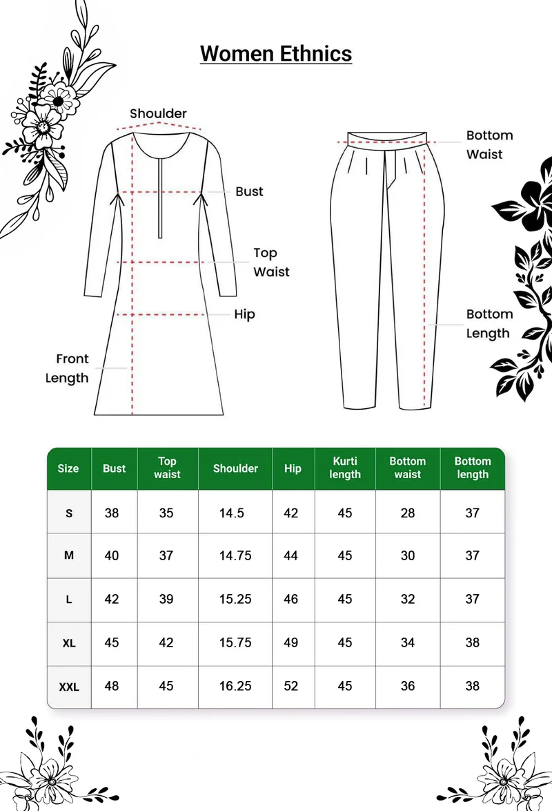 GoSriKi  GoSriKi Women's Rayon Blend Straight Printed Kurta with Pant & Dupatta (TURAE GREEN-VKS01-GS_4XL_Green_XXXX-Large) for Women | Best Price UAE